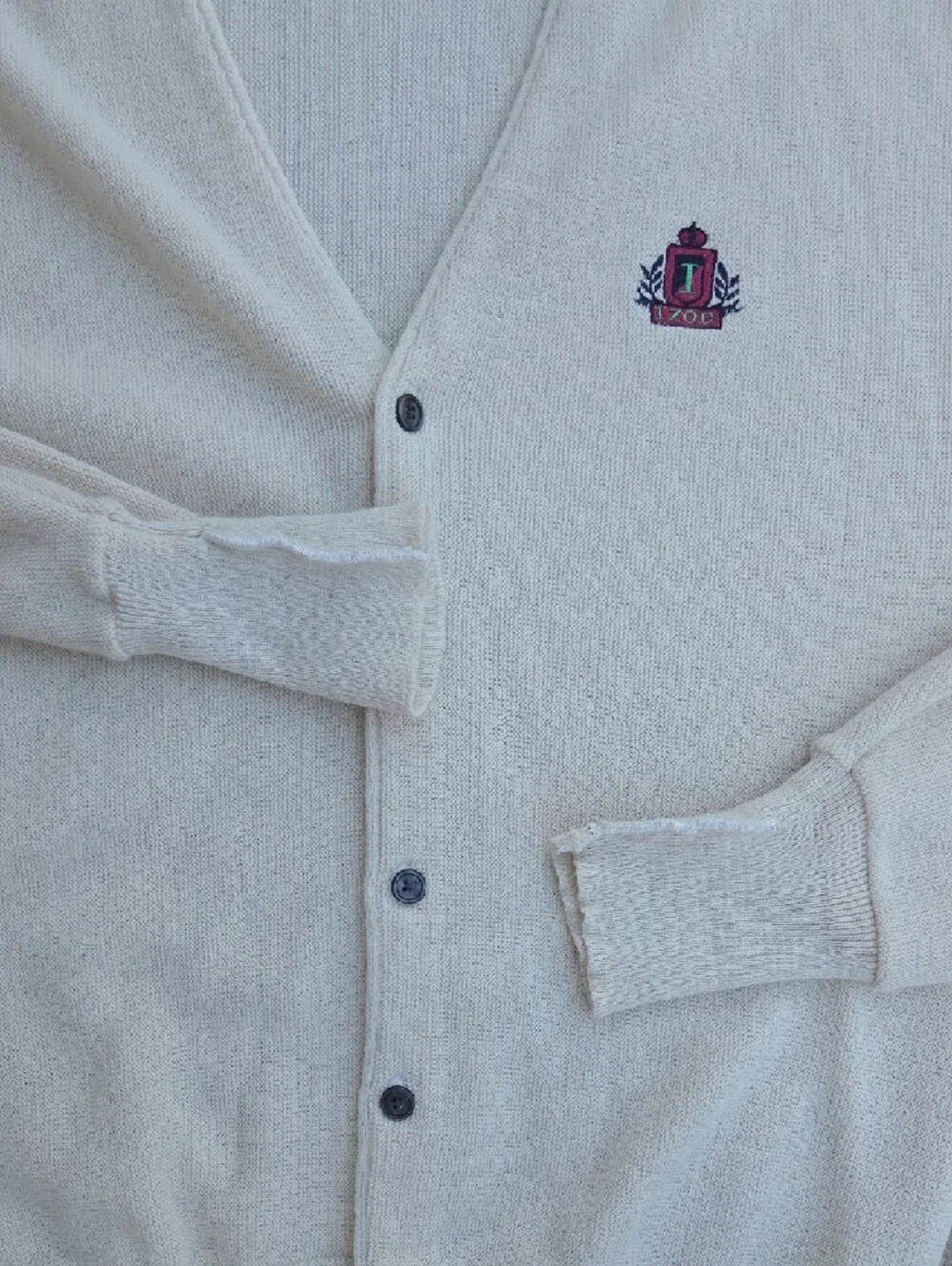 IZOD Vintage Button-Up V-Neck Cardigan Sweater Sz Lg